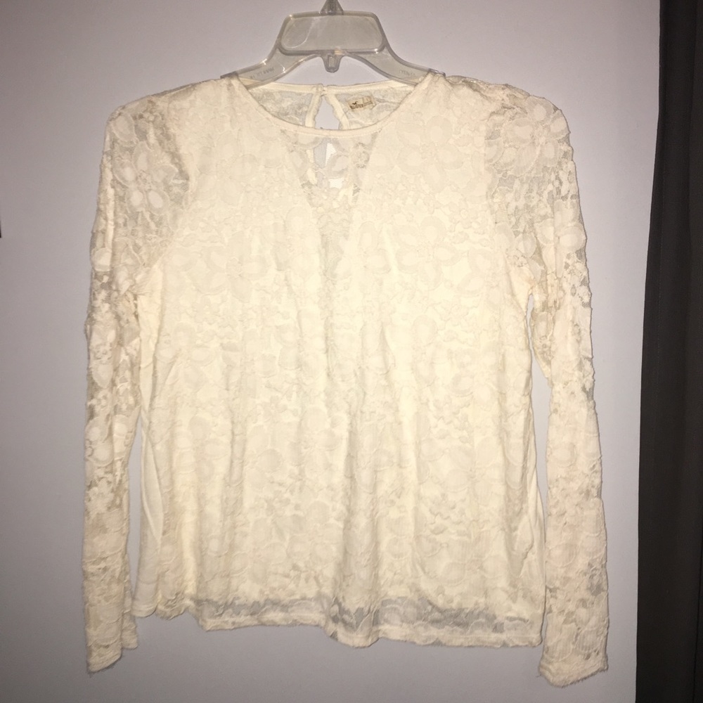 hollister cream lace long sleeve